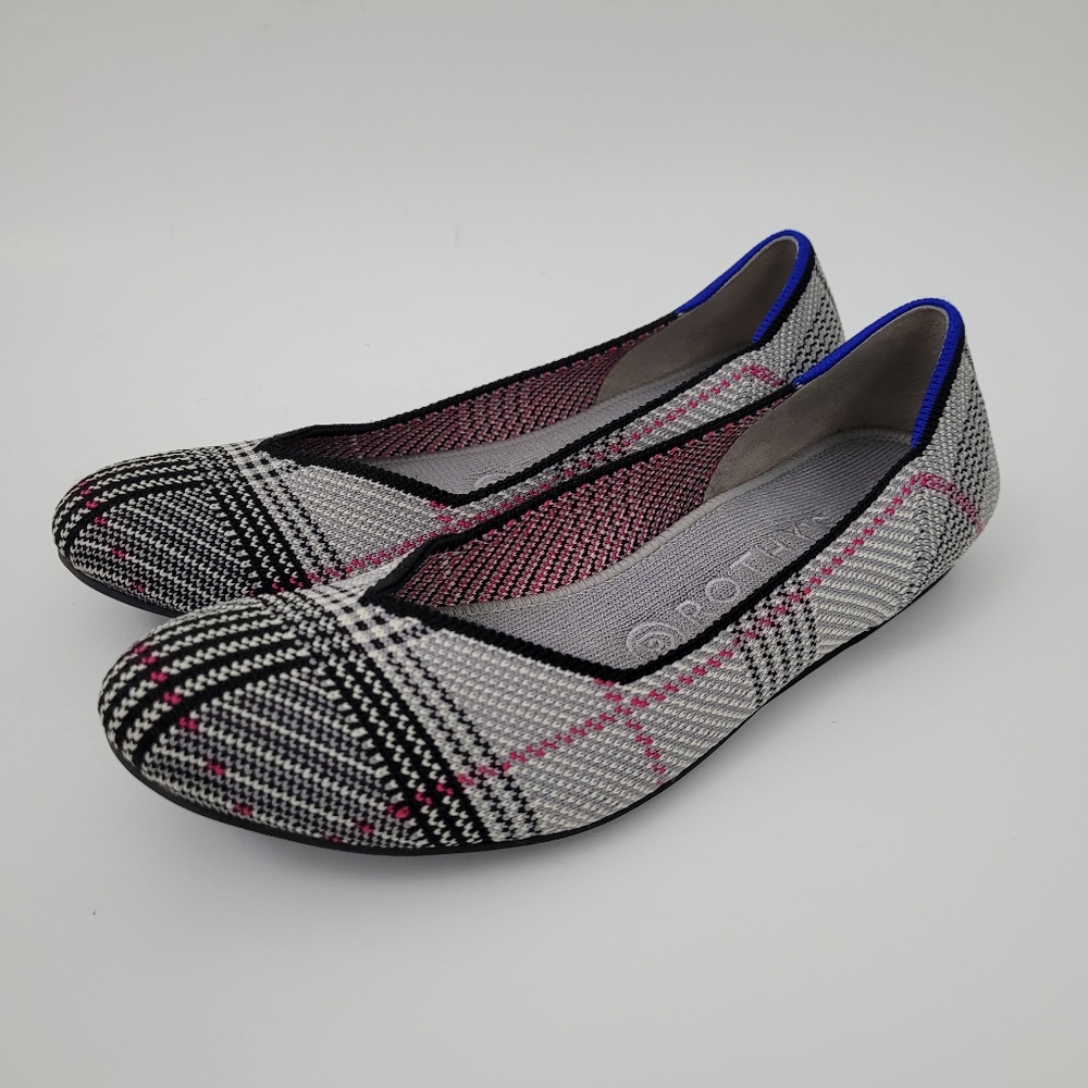 Retired! Rothy’s The Flat Grey Glen Plaid